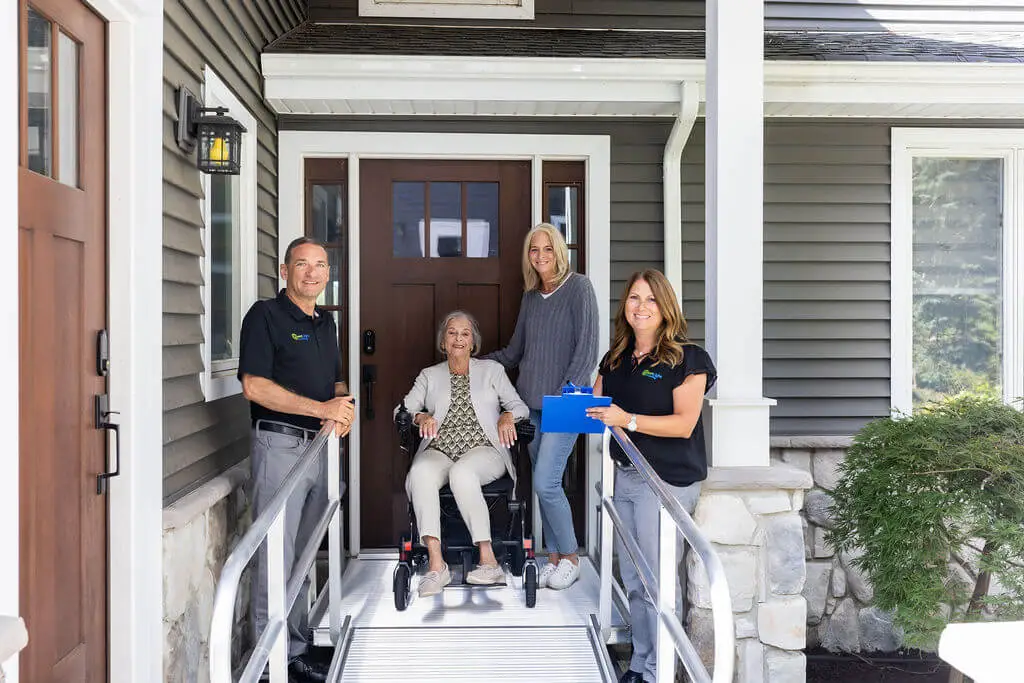 Greenlight Mobility owners at an outdoor ramp install