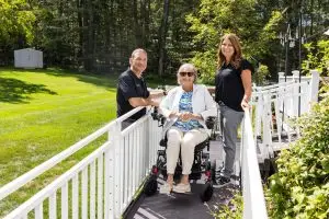 Karen and Gregg on a ramp at a customers home